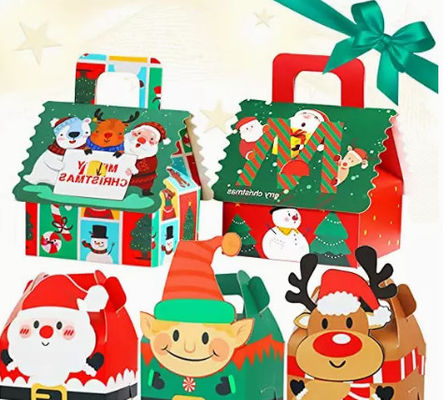Tiefdruck-Weihnachtskarton-Geschenkboxen 12 * 10cm Weihnachtsverzierungs-Kasten