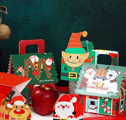 Tiefdruck-Weihnachtskarton-Geschenkboxen 12 * 10cm Weihnachtsverzierungs-Kasten